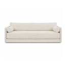 Lulu and Georgia Cream Upholstered Sofa with Bolster Pillows