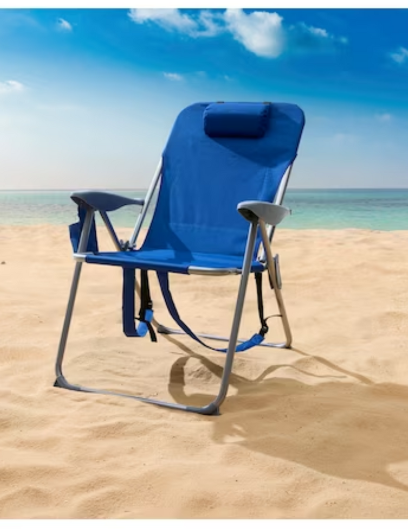 Style Selections Blue Folding Beach Chair