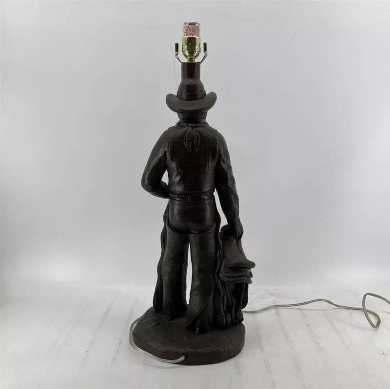 Vintage 1970s Western "Daybreak" Cowboy Lamp & Shade