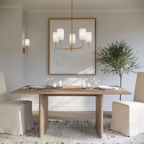 Visual Comfort Studio Foxdale 5 Light Satin Brass Chandelier Ceiling Light