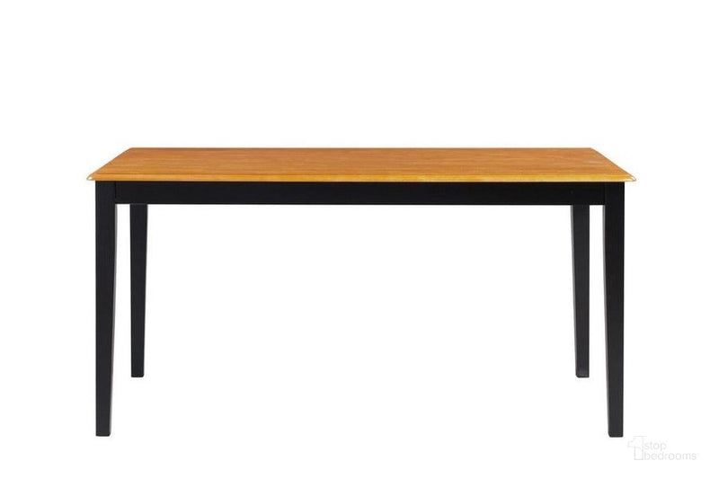 Shaker Rectangular Wood Dining Table In Black And Oak