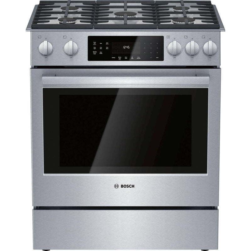 Bosch 800 Series 30-in 5-Burners 4.8-cu ft Convection Oven Slide-In Natural Gas Range -Stainless Steel