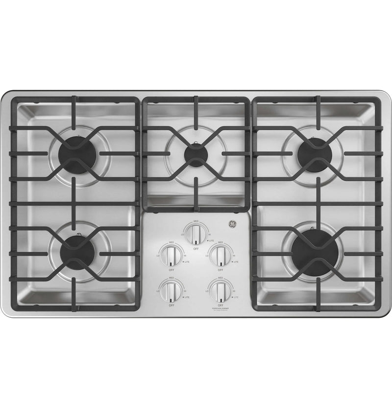 GE 36-in 5 burners Stainless steel Gas Cooktop