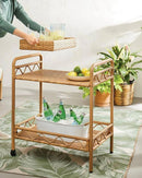 Better Homes & Gardens Willow Sage Steel Wicker Bar Cart