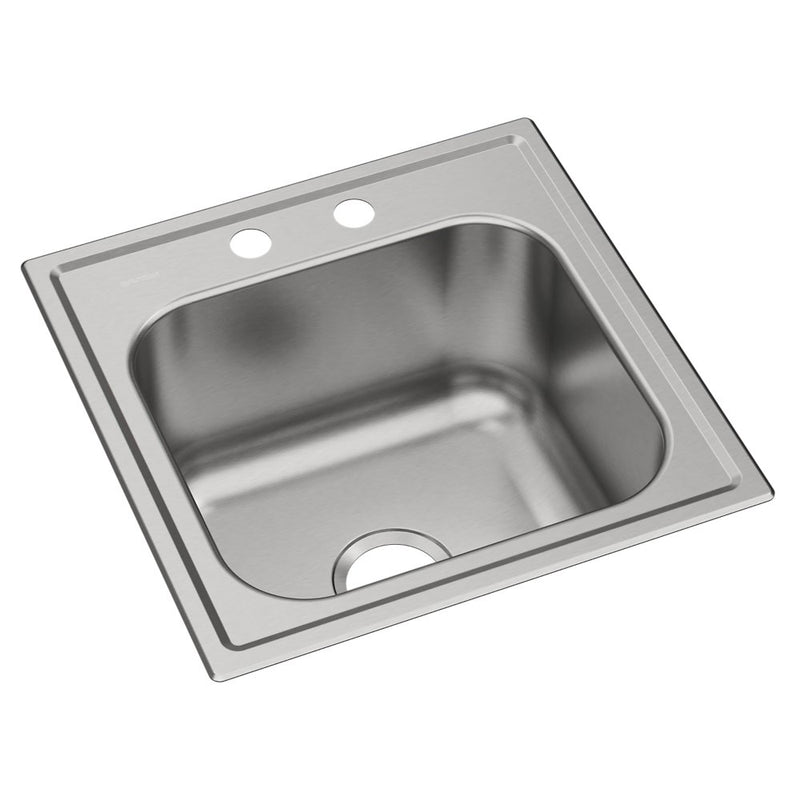 Elkay Dayton Stainless Steel 20" x 20" x 10-1/8" 2-Hole Single Bowl Drop-in Laundry Sink