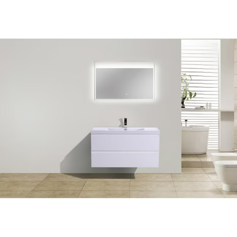 Moreno Bath Moreno Bohemia 42-in Glossy White Single Sink Bathroom Vanity *Missing Top*