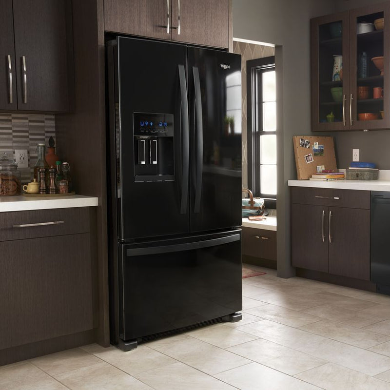Whirlpool 36" French Door Refrigerator with Ice and Water Dispenser - Black