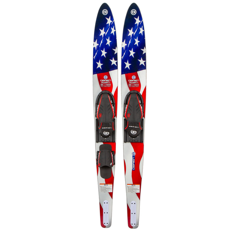 O'Brien Celebrity Flag Adult Combo Water Skis 68"