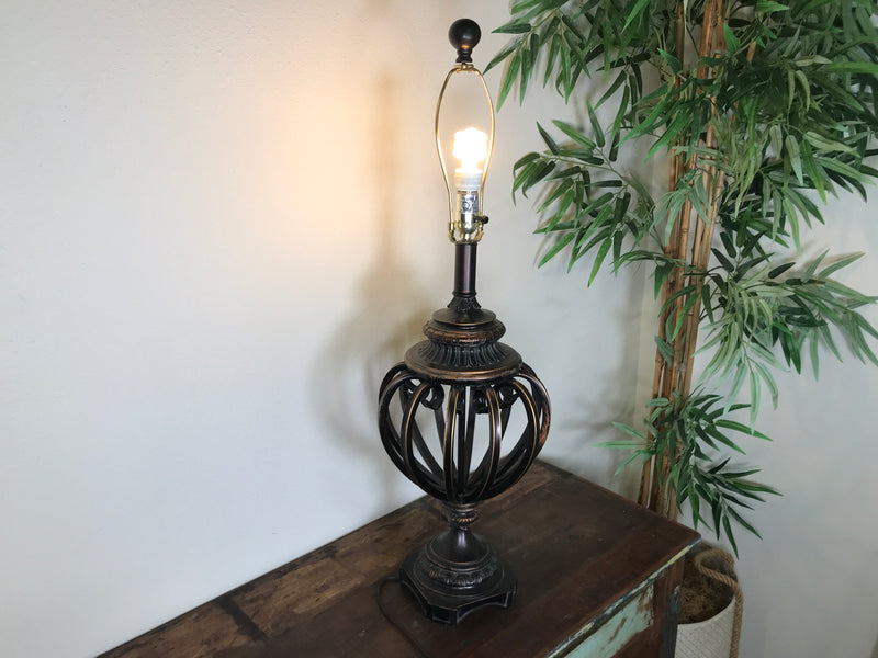 Vintage Open Iron Scroll 36" High Urn Table Lamp (No Shade)