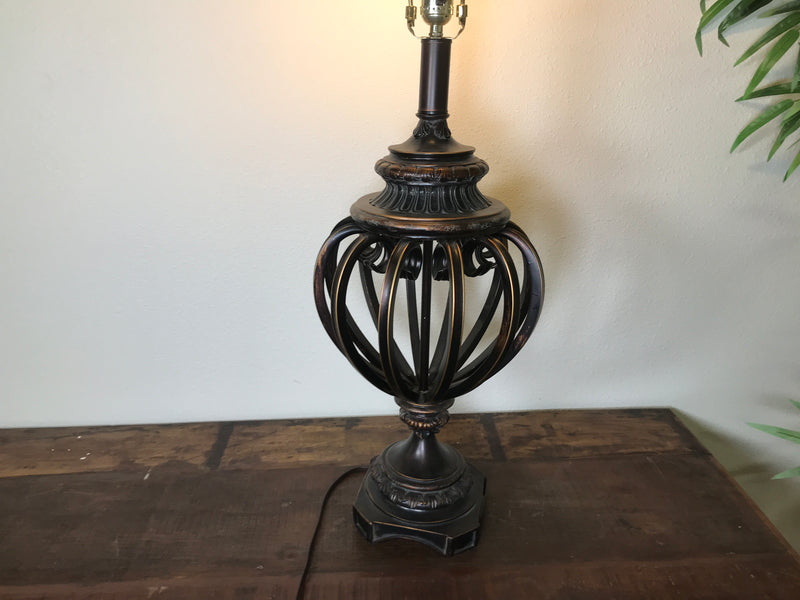 Vintage Open Iron Scroll 36" High Urn Table Lamp (No Shade)
