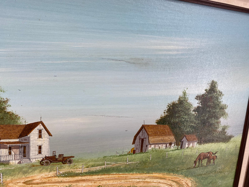 R. Don Hutchins Rural Farm America - Original Oil Painting