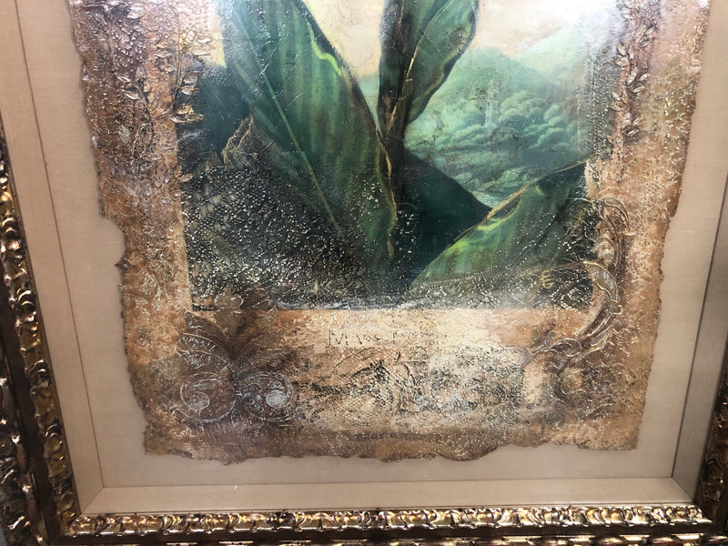 Mixed Media Plant Study in Frame