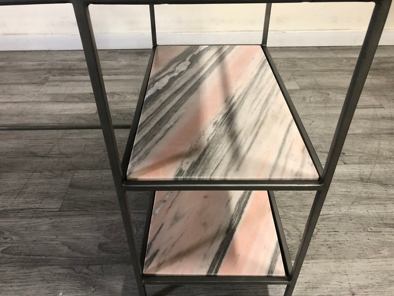 Four Hands Marlow Kaia Iron Desk w/ Pink Marble