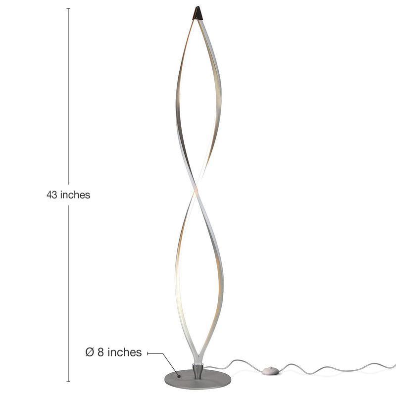Brightech Brand Twist Modern LED Living Room Floor Lamp