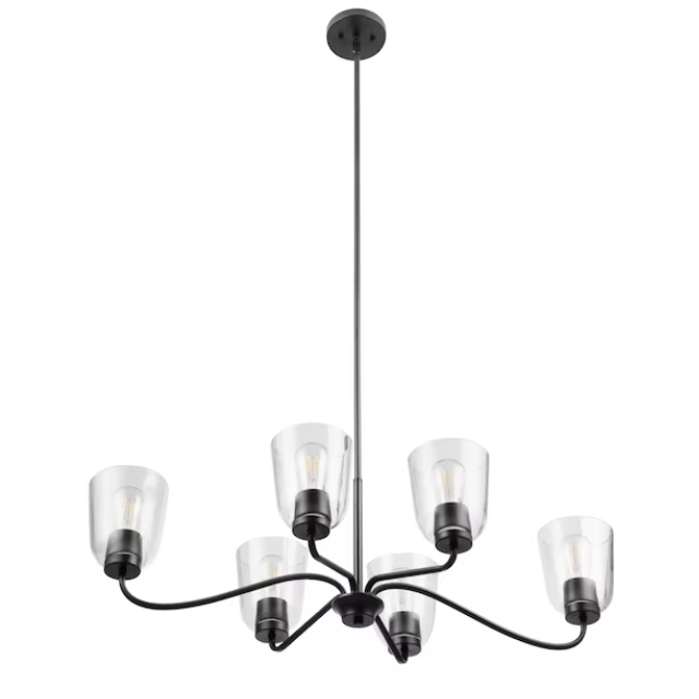 Project Source Traywick 6-LightTransitional LED Chandelier - Matte Black