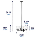 Project Source Traywick 6-LightTransitional LED Chandelier - Matte Black