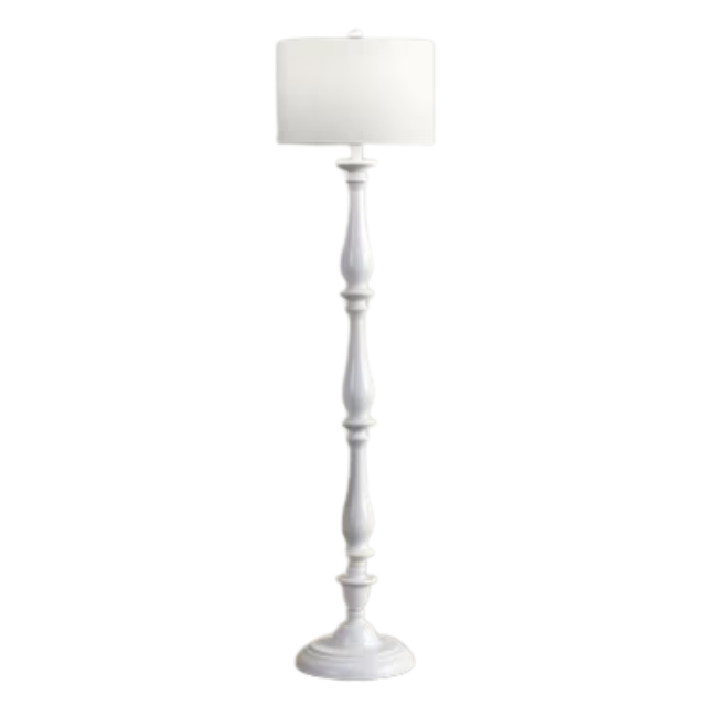 Style Selections Westover 60" White Shaded Floor Lamp